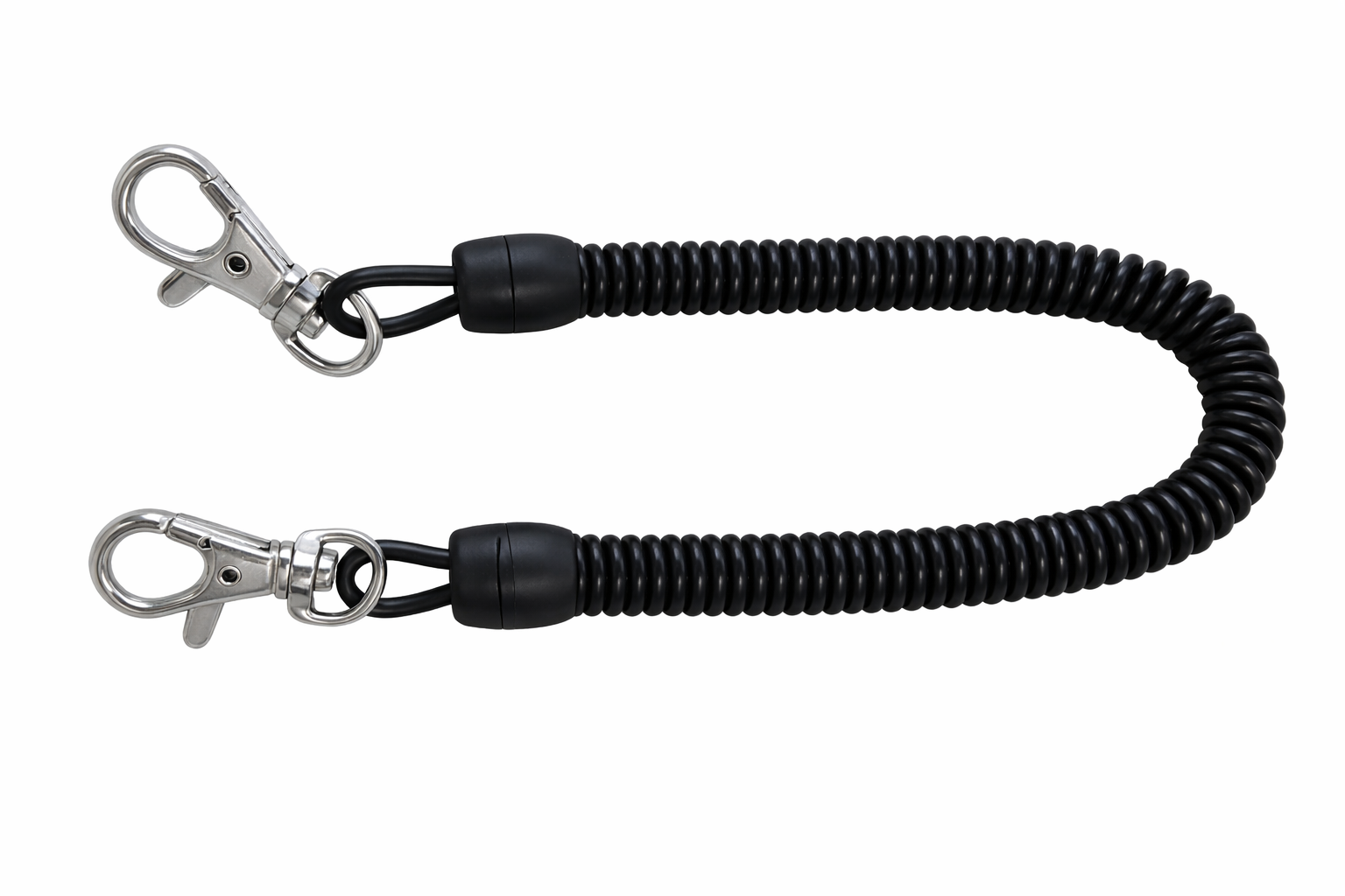 Cordon de sécurité spiralé double mousqueton